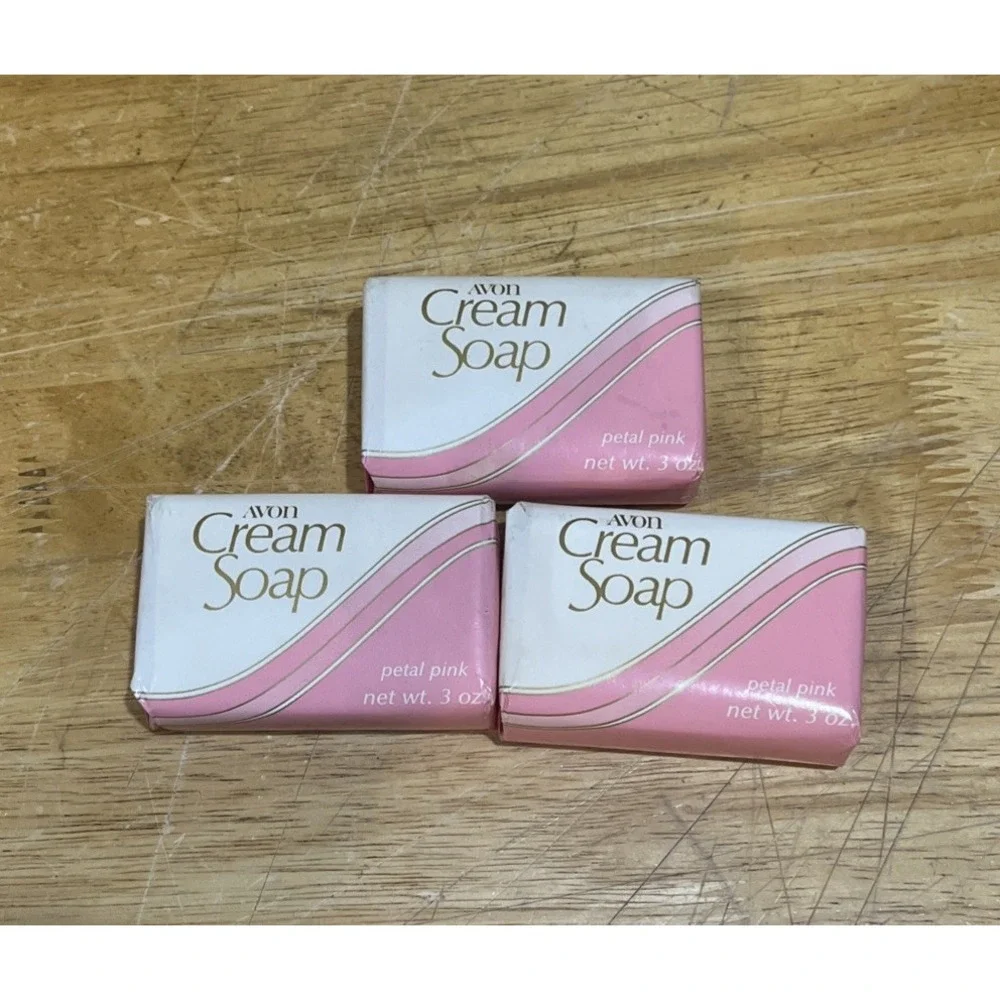 Vintage Avon PETAL PINK Cream Soap, 3oz.‎ 1988 3 Bars NOS